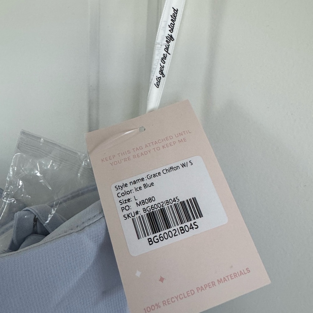 Birdy Grey - Ice Blue Chiffon Convertible Bridesmaid dress “Grace” with slit - Picture 7 of 10